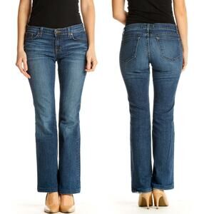 J Brand The Boot Leg Jean In Dark Vintage Blue Wash Mid Rise Distressed Size 29